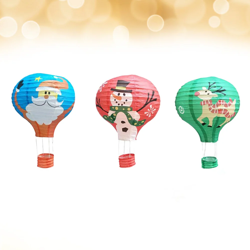 

3pcs 30cm Paper Lanterns Paper Christmas Hot Air Hanging Colorful Balloon for Christmas