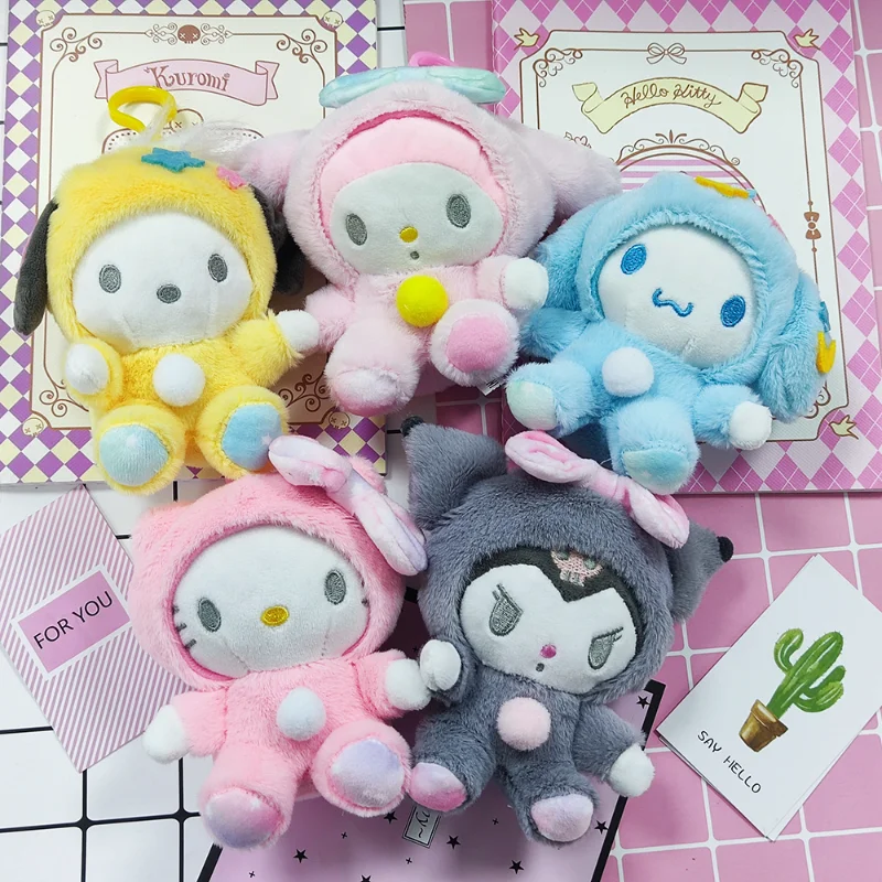 

10CM Sanrio Hello Kitty Easter Bunny Kawaii About Kawaii Kuromi Cinnamoroll Anime Plush Doll Gifts Melody for Friends Childrens