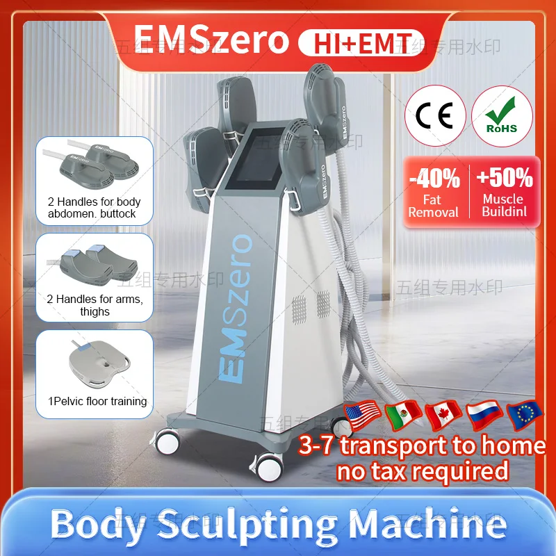 

EMSZERO Sculpting Slimming DLS-EMSlim NEO Nova 13 Tesla Hi-emt Machine With Pelvic Stimulation Pad And 4 RF Handles Bone Option