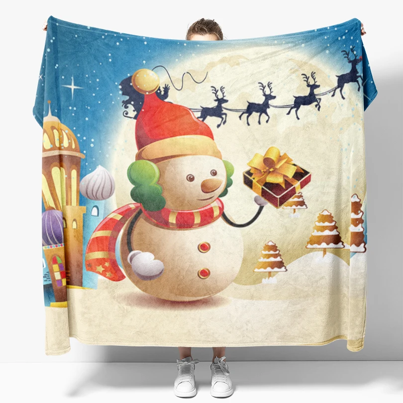 

6 Style Merry Christmas Blanket For Sofa Beds Throw Kids New Year Gift Adults Shawl Tapestry Floor Mats Picnic Noon Break Cover