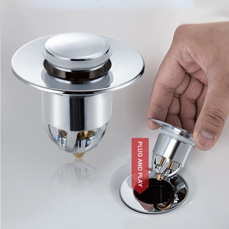 

Press Bounce Basin Pop-up Drain Filter Bathroom Shower Sink Filter Plug Hair Extension Bath Plug Kitchen Hardware Accessories