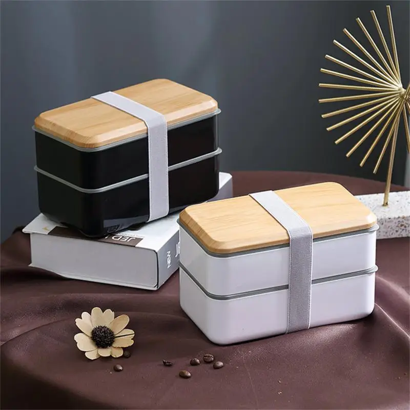 

Microwave Bento Food Box Wood Container Box Portable Wooden Style Bento Lunch Box Kitchen Accessories For Kids Bpa Free