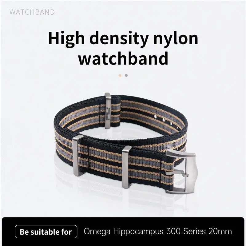 BEFIA 19 мм/20 мм/21 мм Высокоплотный нейлоновый холщовый ремешок для Omega Seamaster 300 Speedmaster