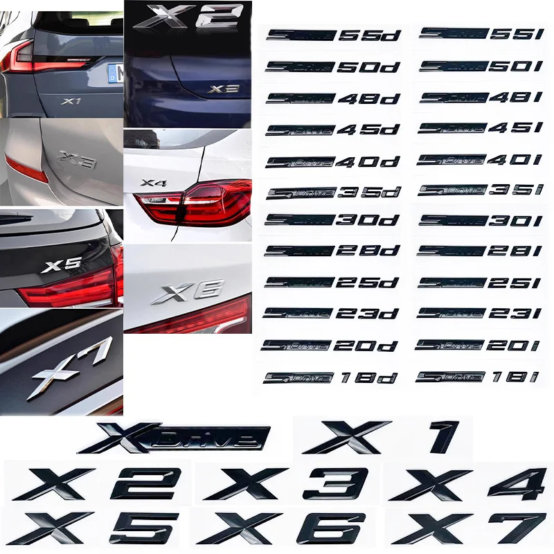

Наклейка с эмблемой автомобиля 3D ABS глянцевый черный SDrive18i 20i 23i 25i 28i 30i 35i 40i 45i 50i 55i для BMW X1 X2 X3 X4 X5 X6 X7 GT
