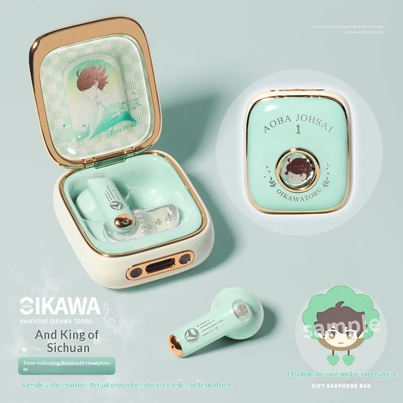 Фото Oikawa Tooru Haikyuu беспроводные наушники аниме подарок милая HIFI Bluetooth5.3 гарнитура косплей наушники с активным шумоподавлением №2