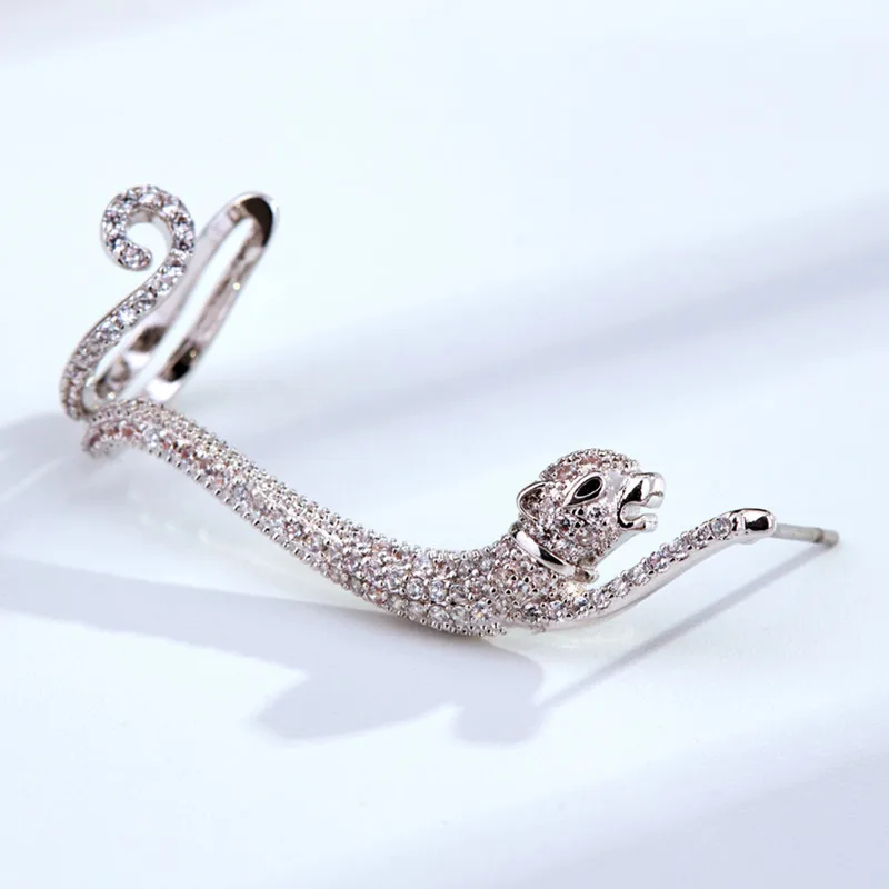 

Hemiston Pave Zircon Luxury Leopard Earrings, European Romantic Jewelry Gift For Women TF Gift
