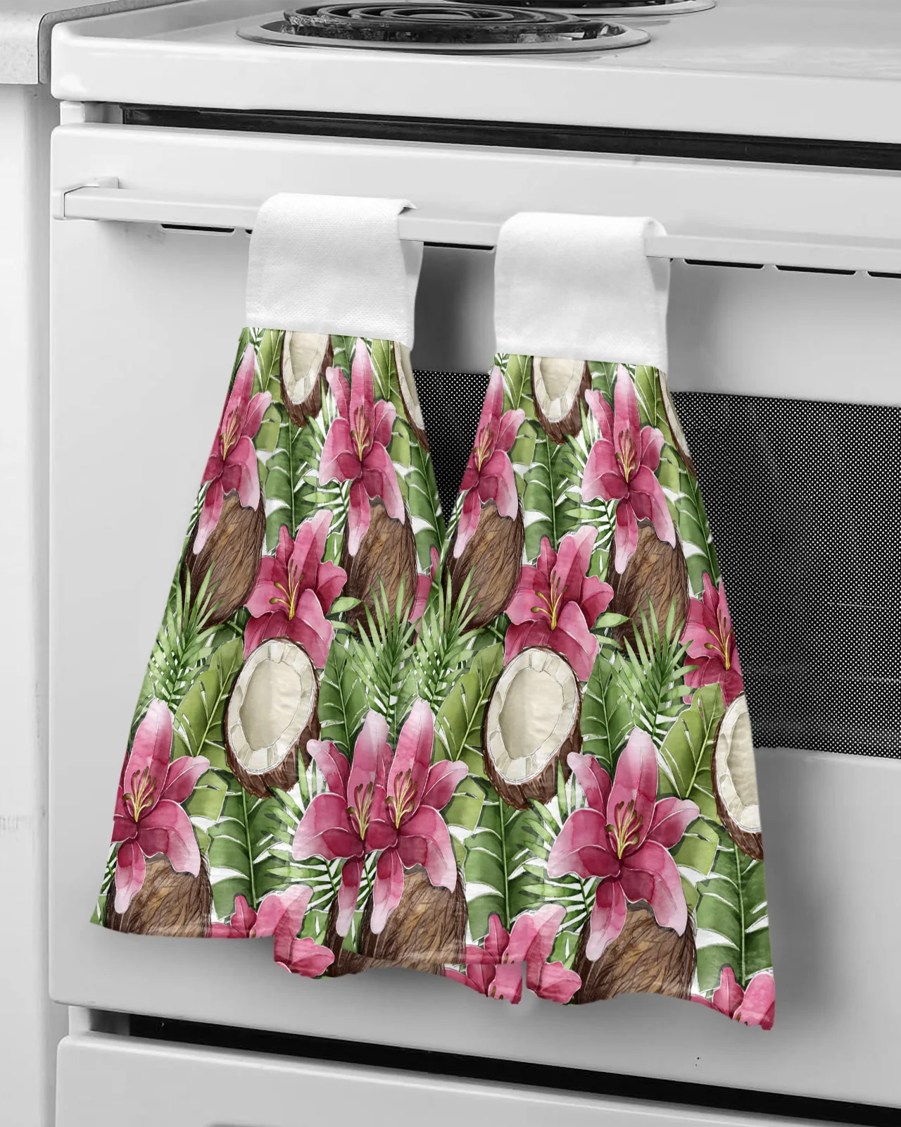 

Полотенце с тропическим кокосовым пальмовым листом, полотенце для рук в ванную комнату, кухонные инструменты, абсорбирующее полотенце для ...