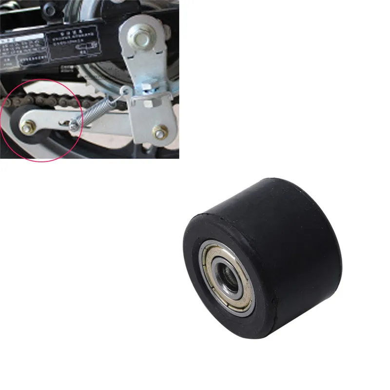 

Motorcycle Rubber And Iron Chain Tensioner Pulley Modified 8MM Rolling Wheel Non-Slip Tire Bearing Accessories
