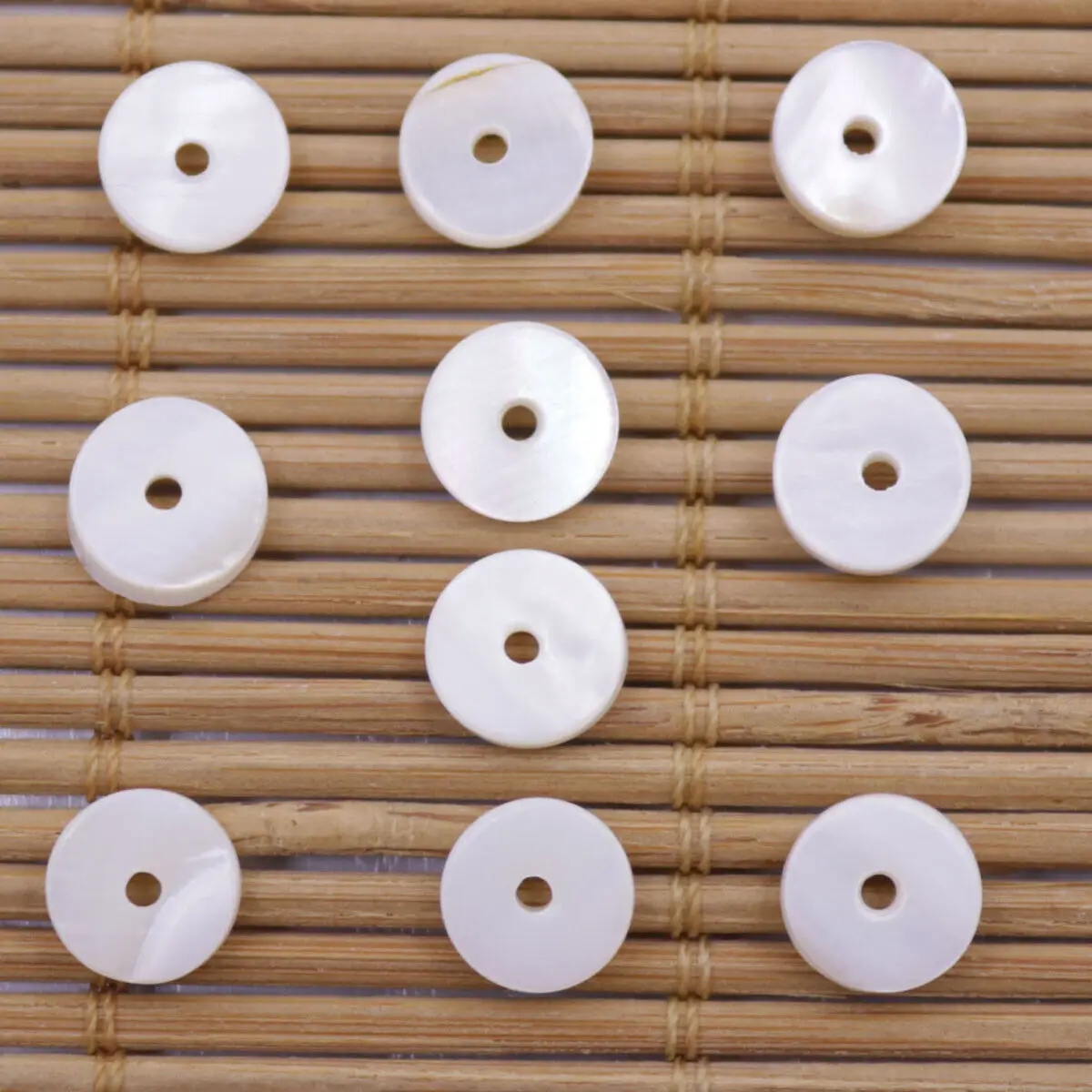 

10 PCS 8mm Round Coin Shell White Mother of Pearl Jewelry Making DIY