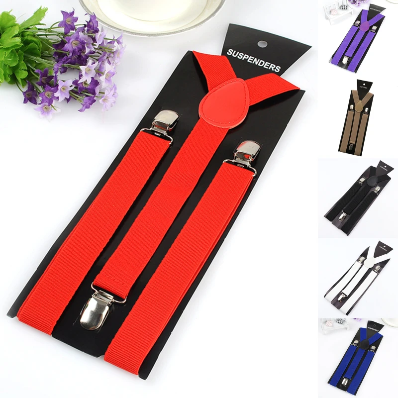 

New Candy Color Adjustable Suspenders Elastic Leather Y-Back Braces Straps For Men Women Kids Pants Shirt Girl Skirt Accessories