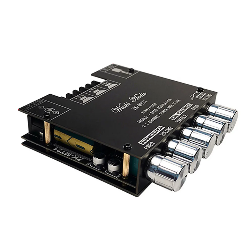 

ZK-MT21 2x50W + 100W 2,1 Channel Bluetooth-совместимый 5,0 AUX 12V 24V Цифровой мощный аудио стерео сабвуфер усилитель платы