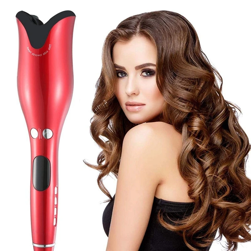 Portable Automatic Hair Curler Flat Curling Iron LCD Display Rotating Curling Styler Fast Ceramic Heating Panel Hair Tools