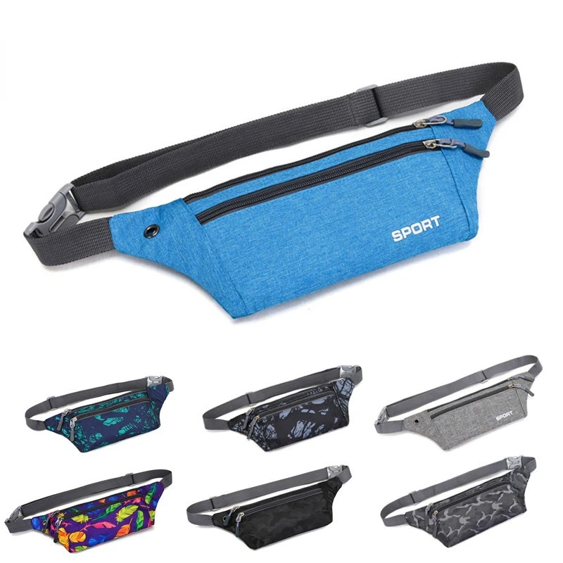 

New Men Waist Bag Pack Purse Casual Large Phone Belt Bag Pouch Women's Canvas Travel Phone Bag Professional Running Waist Bag