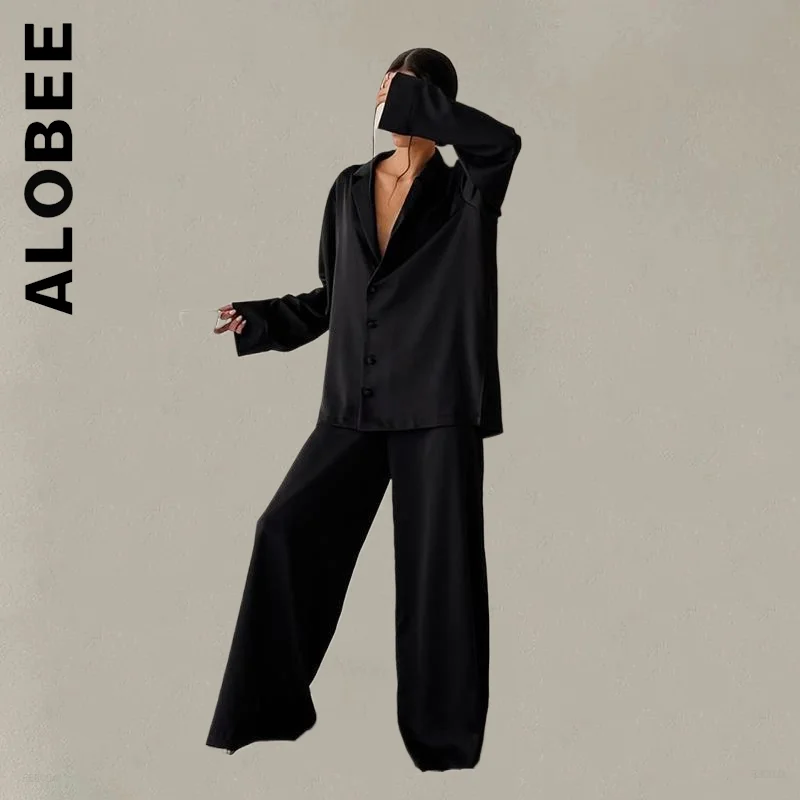 

Alobee Women Pajamas Summer Soft Lingerie Hot Ins Single-Breasted Satin Silk Sleepwear Ladies Clothes Female Nightgown