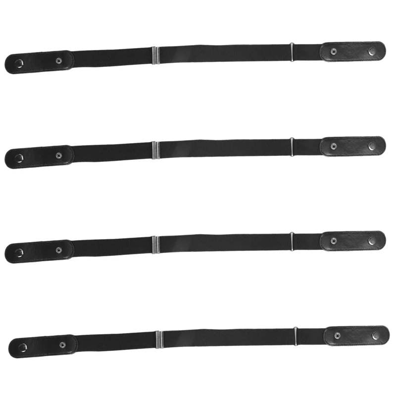 

4X Buckle Free Elastic Belt For Jean Pants Dresses No Buckle Stretch Waist Belts Fit Women Men Boys Girls Drop(Black)