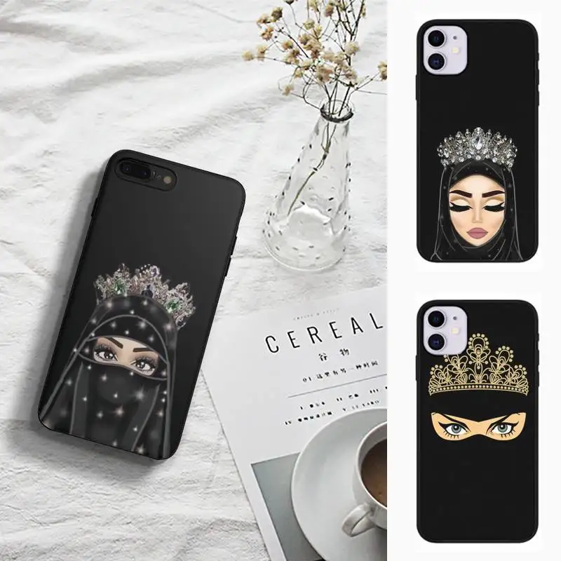 

Muslim Islamic Gril Eyes Phone Case Fundas Shell Cover For Iphone 6 6s 7 8 Plus Xr X Xs 11 12 13 Mini Pro Max