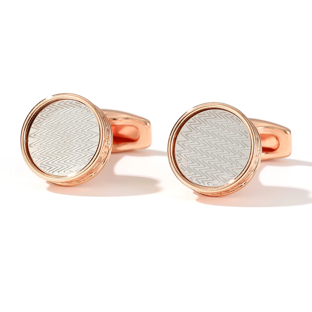 

Cufflinks Men TOMYE XK22S006 Formal Business Casual Personalized Round Rose Gold Shirt Cuff Links for Wedding Gifts Men Jewelry