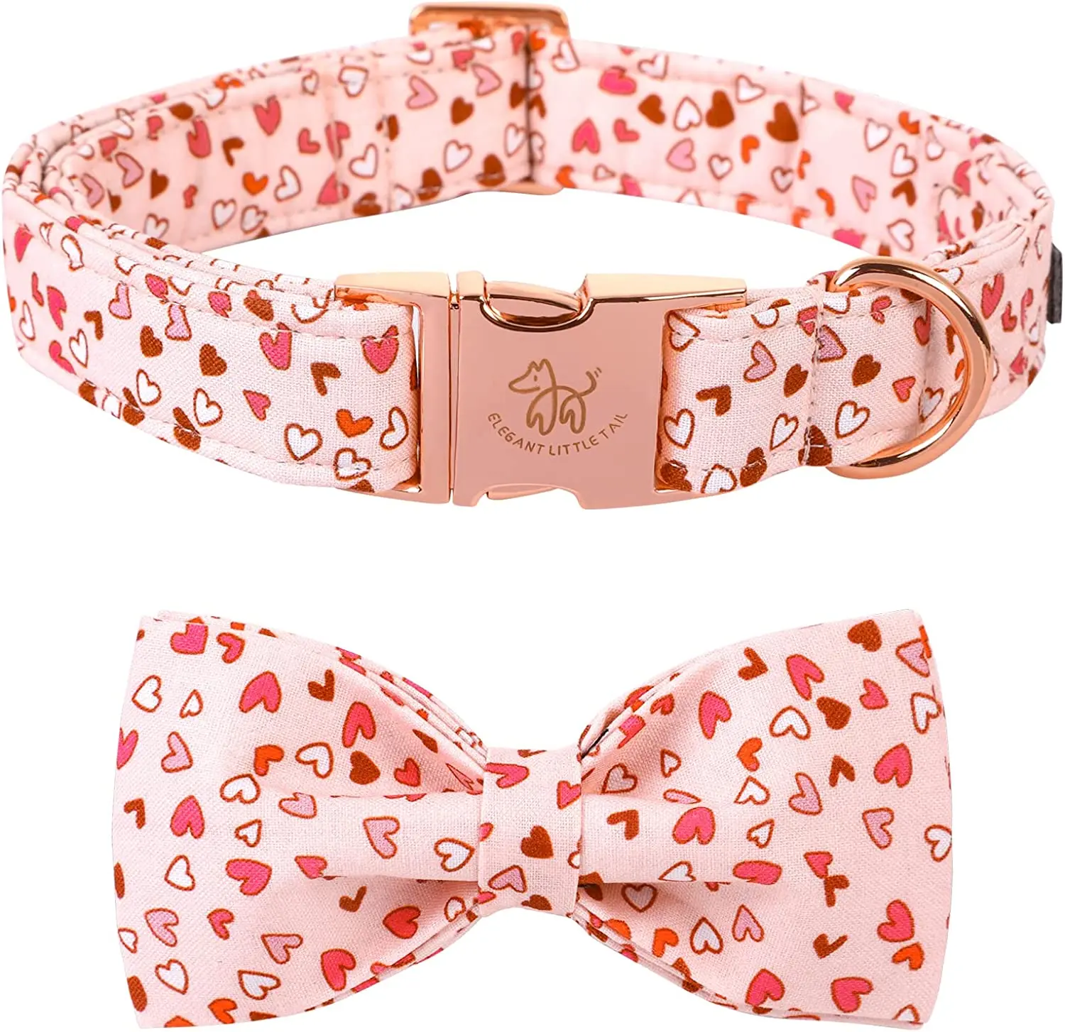 Elegant little tail Valentine's Day Dog Collar with Bow American Flag Bow Tie Dog Collar Cute Heart Dog Bowtie Pet Gift