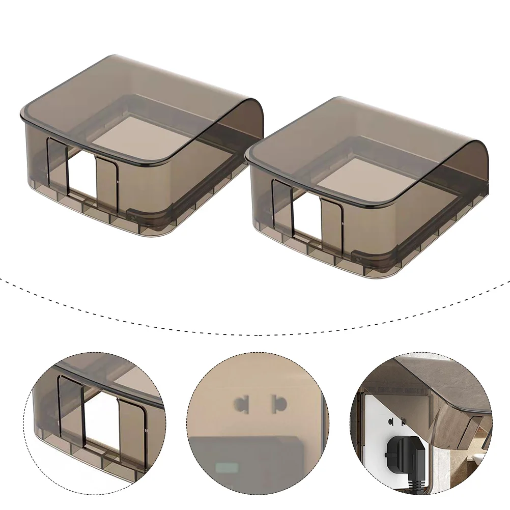 

2 Pcs Socket Box Waterproof Child Face Mask Kids Light Outlet Pp Receptacle Protector