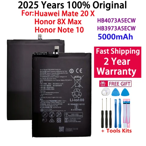 100% оригинальный аккумулятор HB3973A5ECW емкостью 5000 мАч для Huawei Honor Note 10 RVL-AL09 RVL-AL10 Mate 20 X 20X Mate20X EVR-AL00 Honor 8X Max