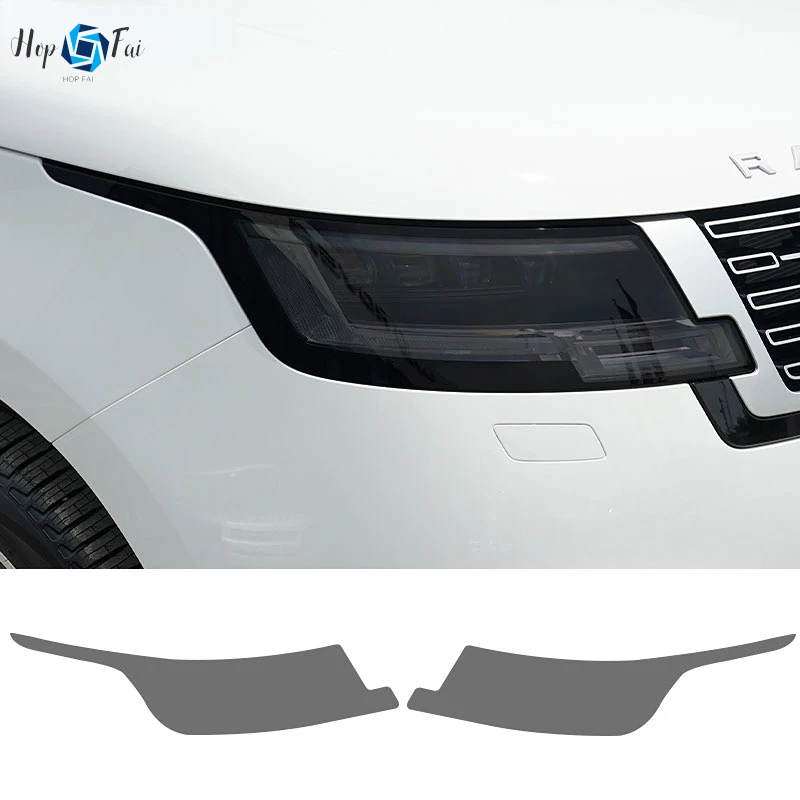 

2 Pcs Car Headlight Protective Film Transparent Smoked Black TPU Sticker For Range Rover Facelift 2022 2023 Vouge L405 SVO