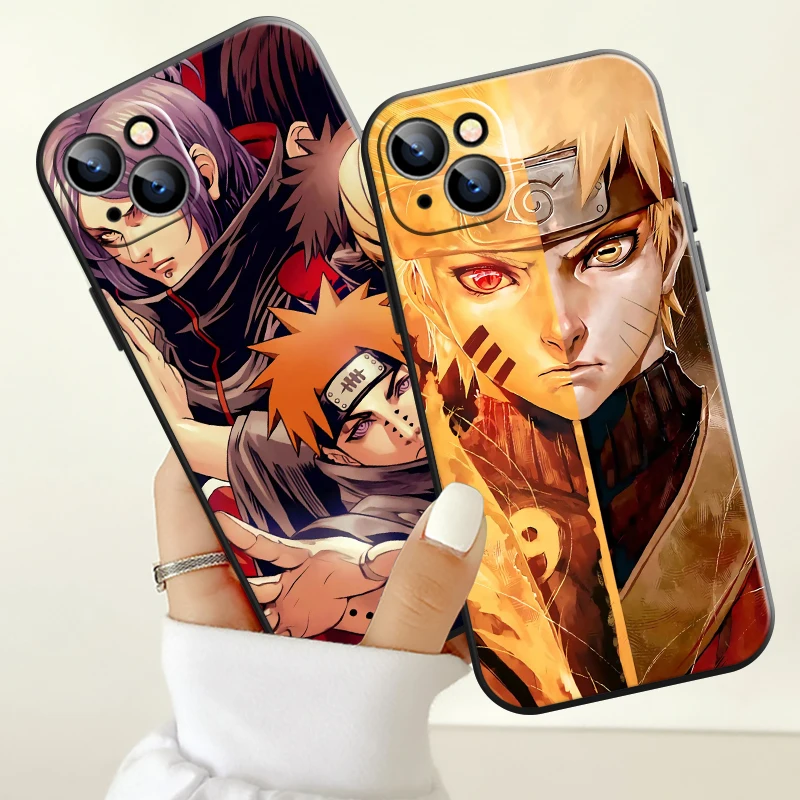 

Japan NARUTO Phone Case For Apple iPhone 13 12 11 Pro 12 13 Mini X XR XS Max SE 6 6s 7 8 Plus Soft Funda Back Black