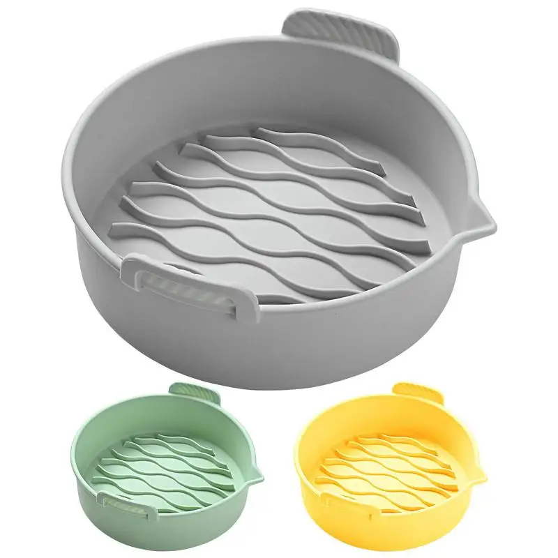 

Silicone Lightweight Silicone Air Fryer Pot Round Easy To Clean Silicone Baking Tray Cooking Oven Accessories Air Fryer