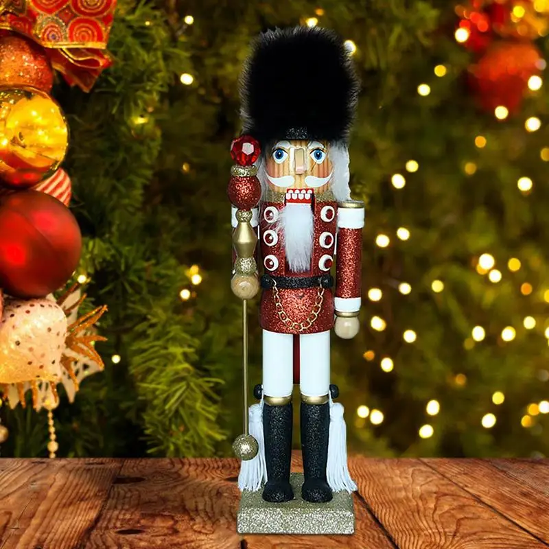 

Christmas Decor Wooden Nutcracker Puppet Toy Holiday Present Festive Party Christmas Decor For Home Tables Ornaments Accessories