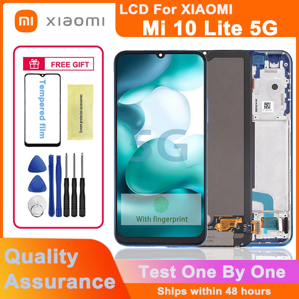 Original 6.57'' LCD Display for Xiaomi Mi10 Lite LCD Touch Screen Digitizer Assembly Replaceable For Mi 10 Lite 5G Lcd M2002J9G