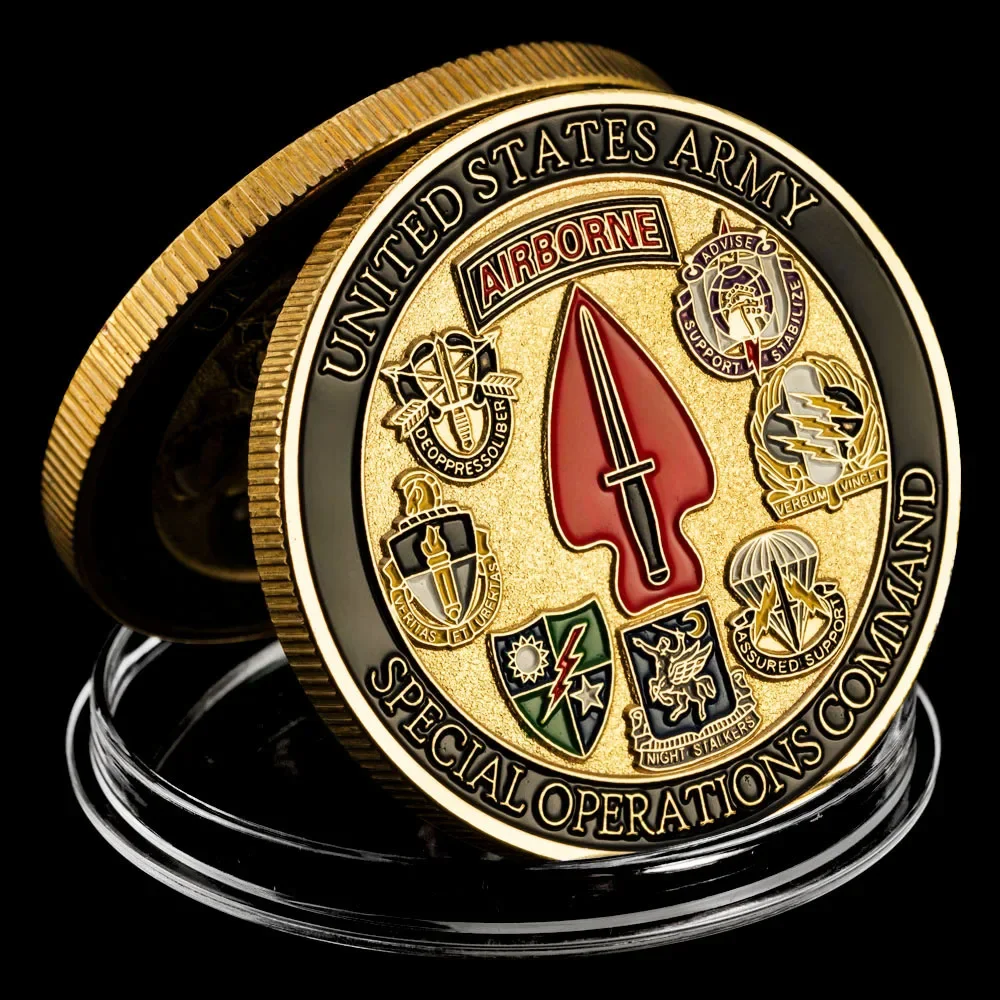 Армия США воздушно-десантный синус Pari команда специальных операций позолоченные