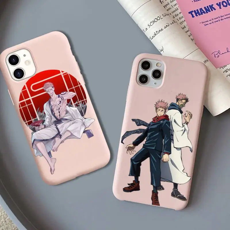 

Jujutsu Kaisen Anime Phone Case for iPhone 11 12 13 Mini Pro Xs Max 8 7 6 6S Plus X XR Solid Candy Color Case