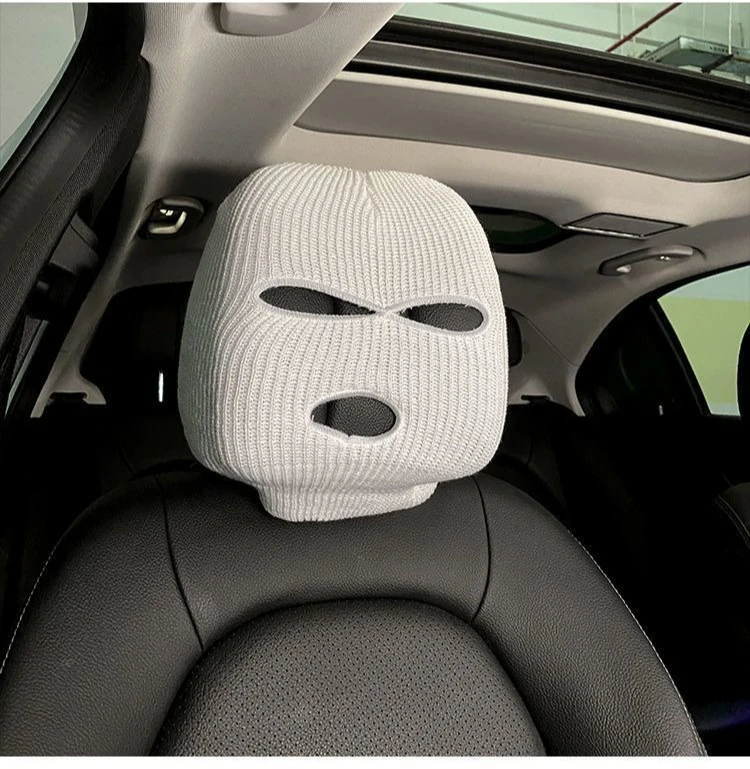

Подголовник автокресла с 3-мя отверстиями, полнолицевой чехол, лыжная маска, шляпа, защита от пыли, сиденье, забавный чехол на подголовник автомобиля, аксессуары для интерьера