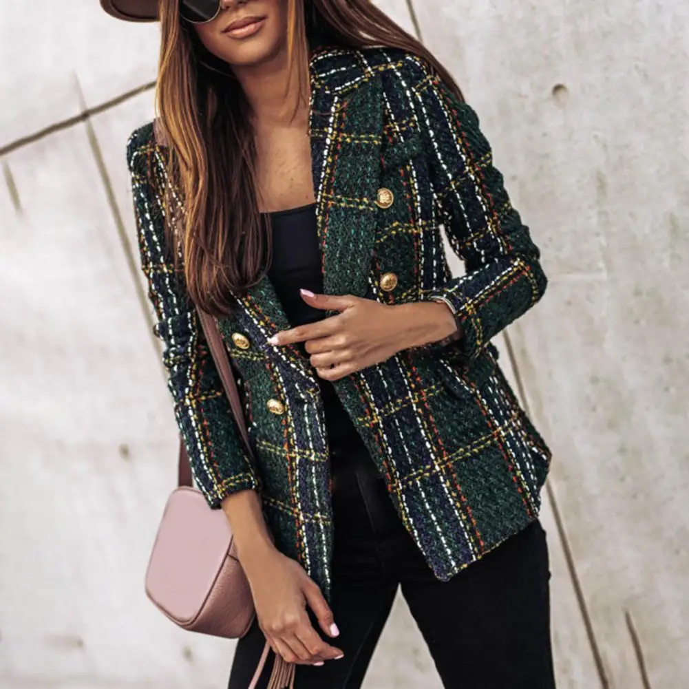 

Practical Lady Coat Wear Resistant Fadeless Super-soft Autumn Blazer Woolen Autumn Blazer for Home