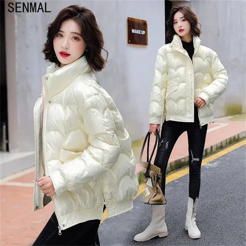 New Winter Parkas Women Jacket Glossy Basic Coat Thicken Female Jacket Warm Cotton Padded Parka Waterproof Outerwear