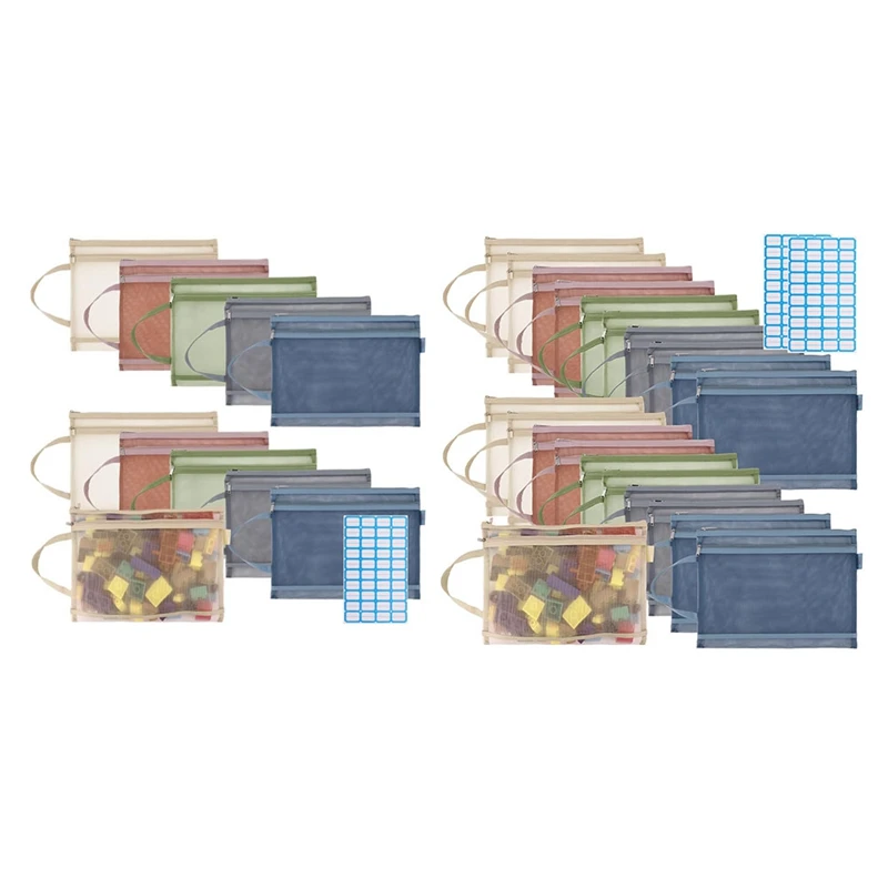 Сетчатые сумки на молнии нейлоновые сетчатые с двойными стенками для настольных