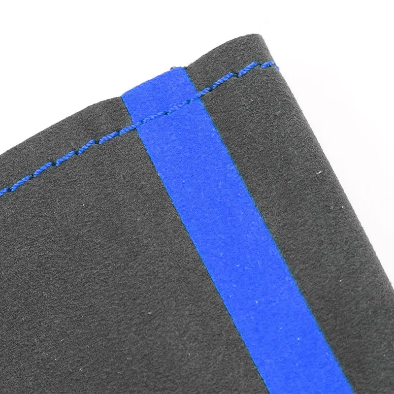 Черно-синяя линия с синей полосой Автомобильный руль замшевый кожаный чехол