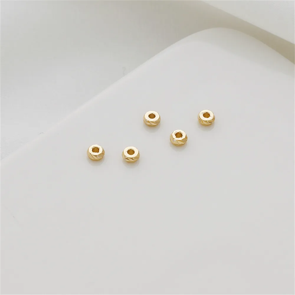 

14K gold covered 4MM cut flower thread spacer bracelet necklace earrings accessories diy handmade spacer beads
