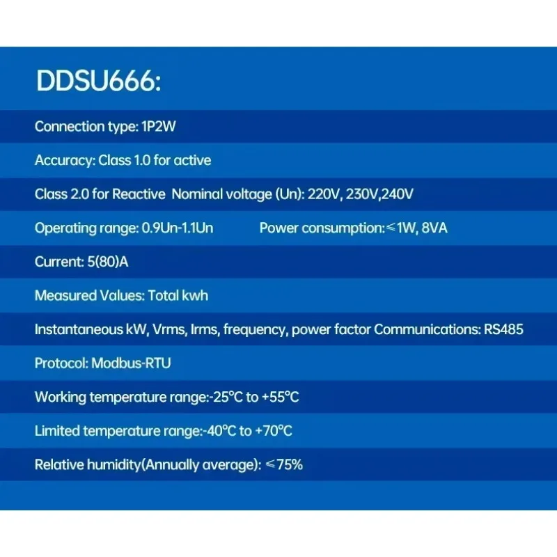 Однофазный измеритель на DIN-рейку Ddsu666 Цифровой ватт-часовой мощности тока Ct