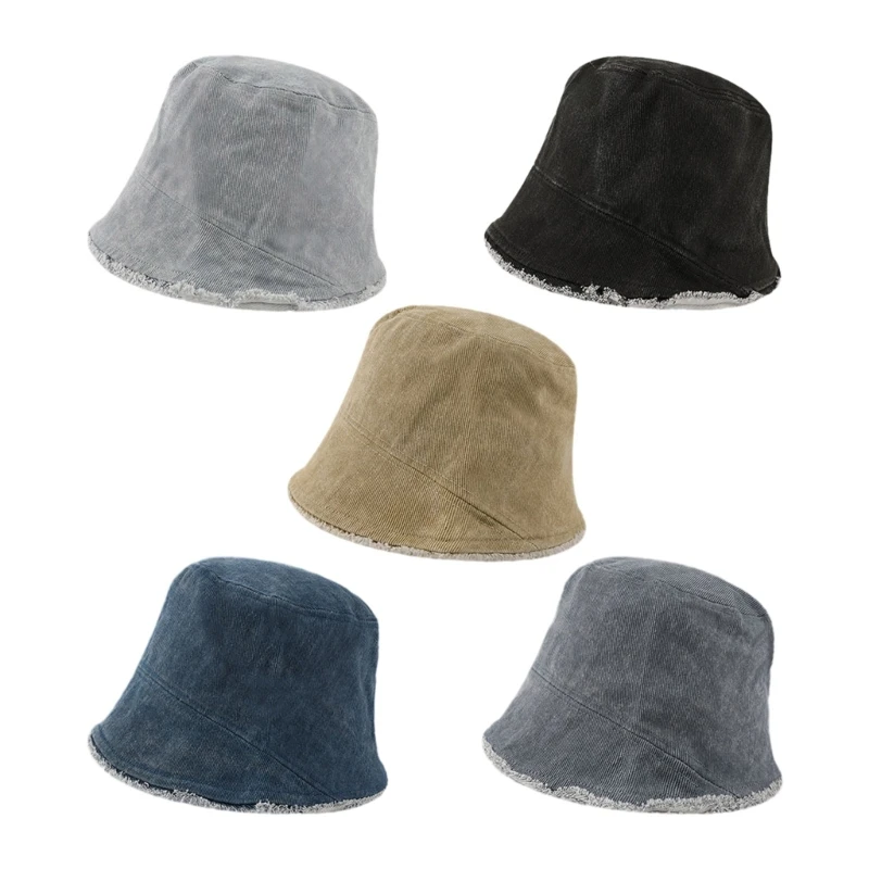 

Summer Fisherman Hat for Women Outdoor Bucket Hat Frayed Wide Brim Cap