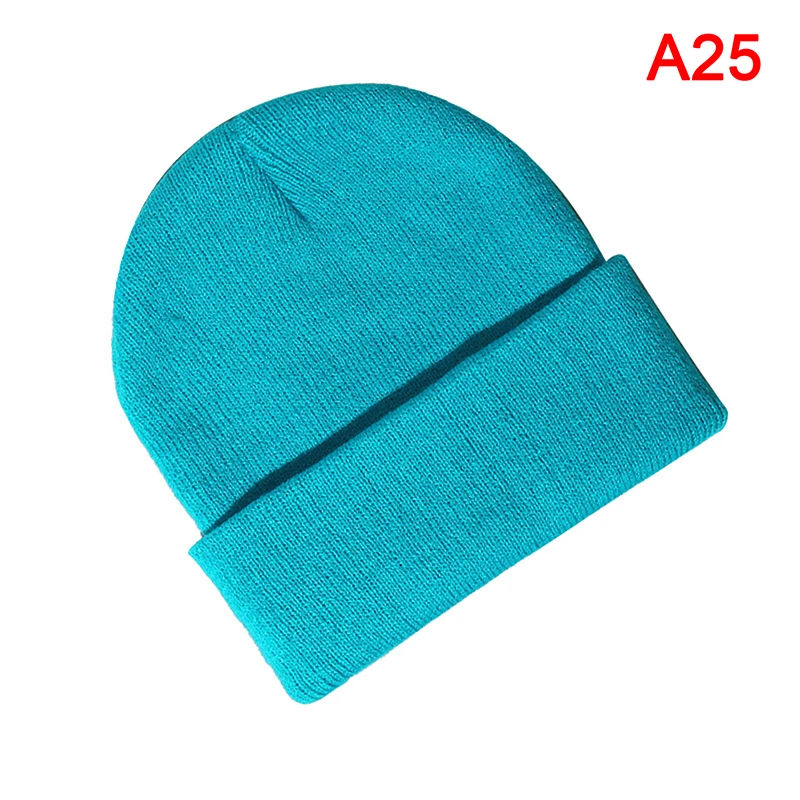 Однотонная вязаная шапка с черепом зимние теплые облегающие шапки манжетами для