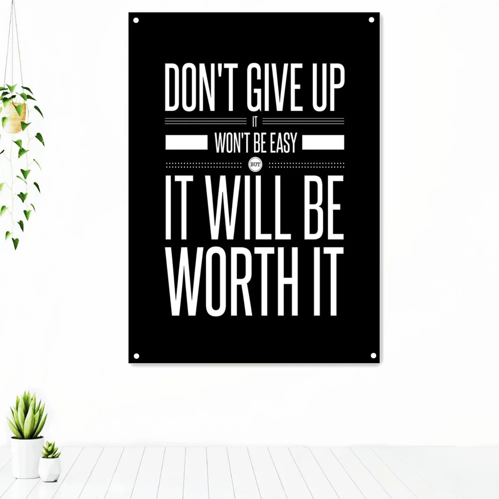 

DON'T GIVE UP. Motivational Tapestry Home Decoration Success Inspirational Quote Posters Wall Art Banners Flag for Living Room