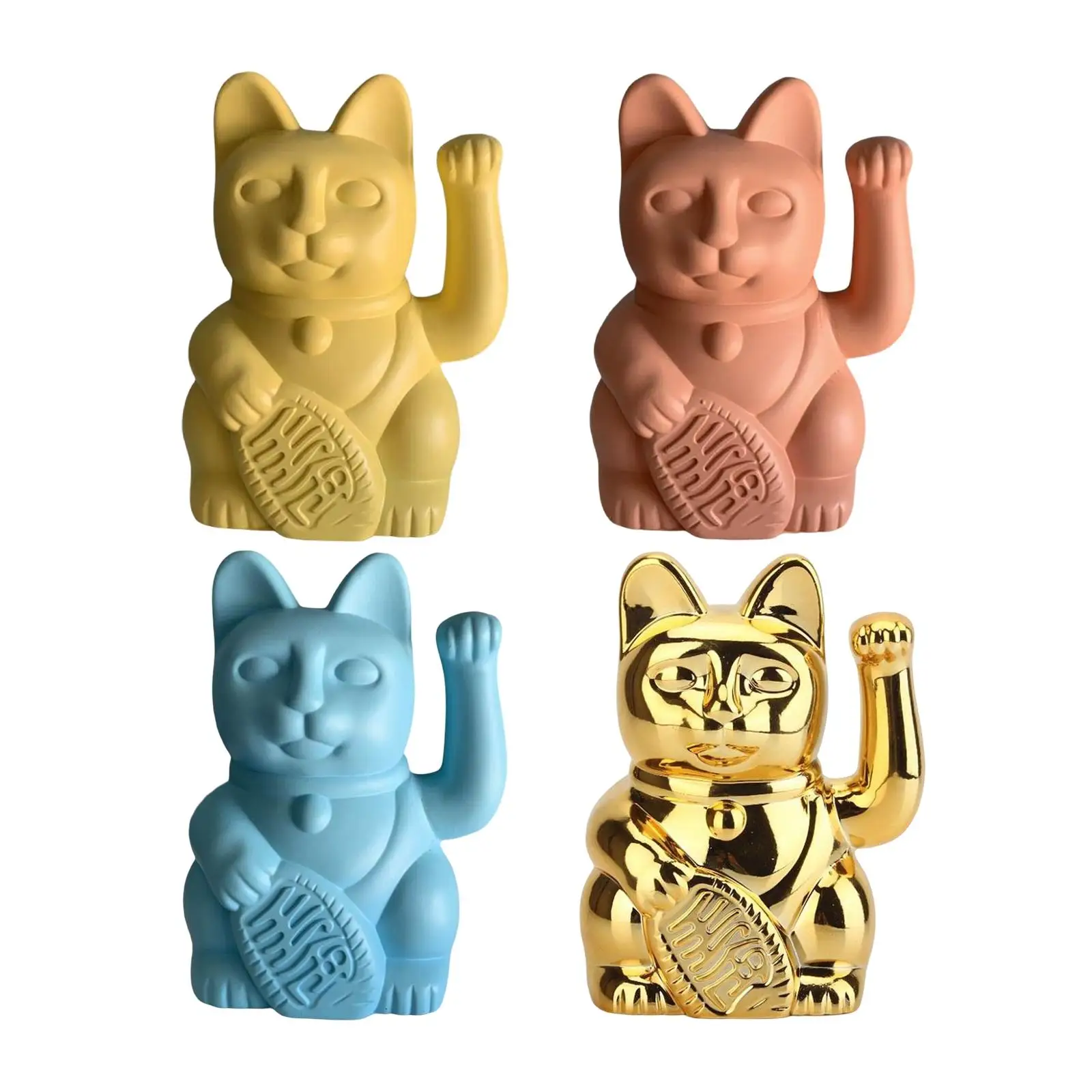 

Lifelike Resin Figurines Maneki Neko Sculpture Feng Shui Animals Lucky Cat Statues for Business Opening Cabinet Car Home Accent