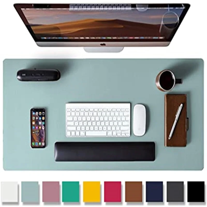 

Double-sided color Leather Protector Mouse Pad Office Desk Mat Non-Slip PU Desk Blotter Waterproof Writing Pad Office and Home