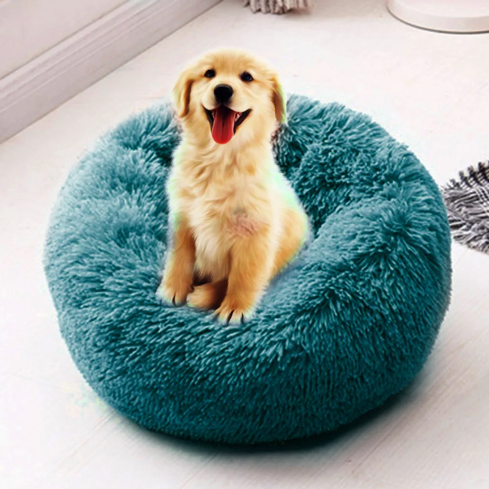 

Long Plush Dog Bed House Dog Mat Winter Warm Sleeping Cats Nest Soft Long Plush Dog Basket Pet Cushion Portable Pet Bed