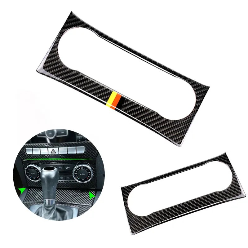 

For Mercedes Benz C Class W204 2010 2011 2012 2013 Carbon Fiber Car Air Condition Panel Audio Control Frame Cover