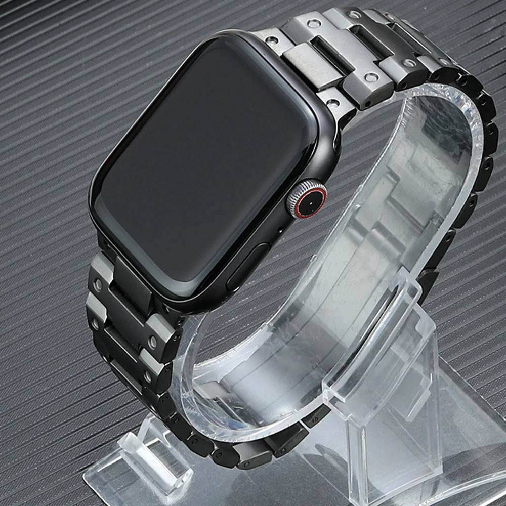 Correa Business Titanium Strap for Apple Watch Ultra 49mm 41mm 40mm Luxury Metal band 45mm IWatch Series 8 7 SE 6 44mm Wristband
