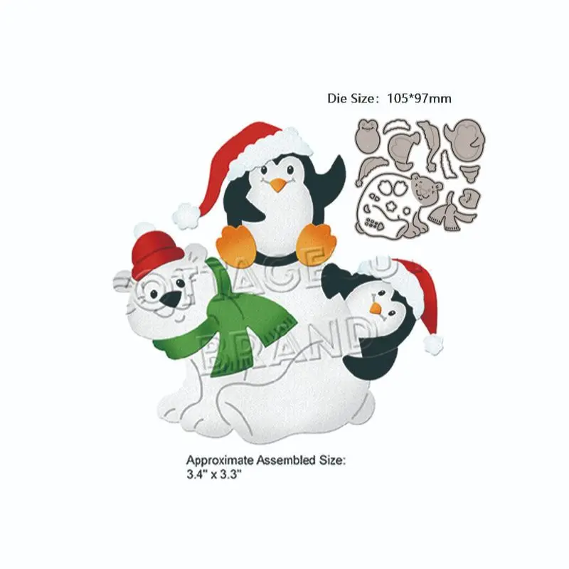 Пингвин штампы для резки металла многослойная штамп скрапбукинга матрица белого