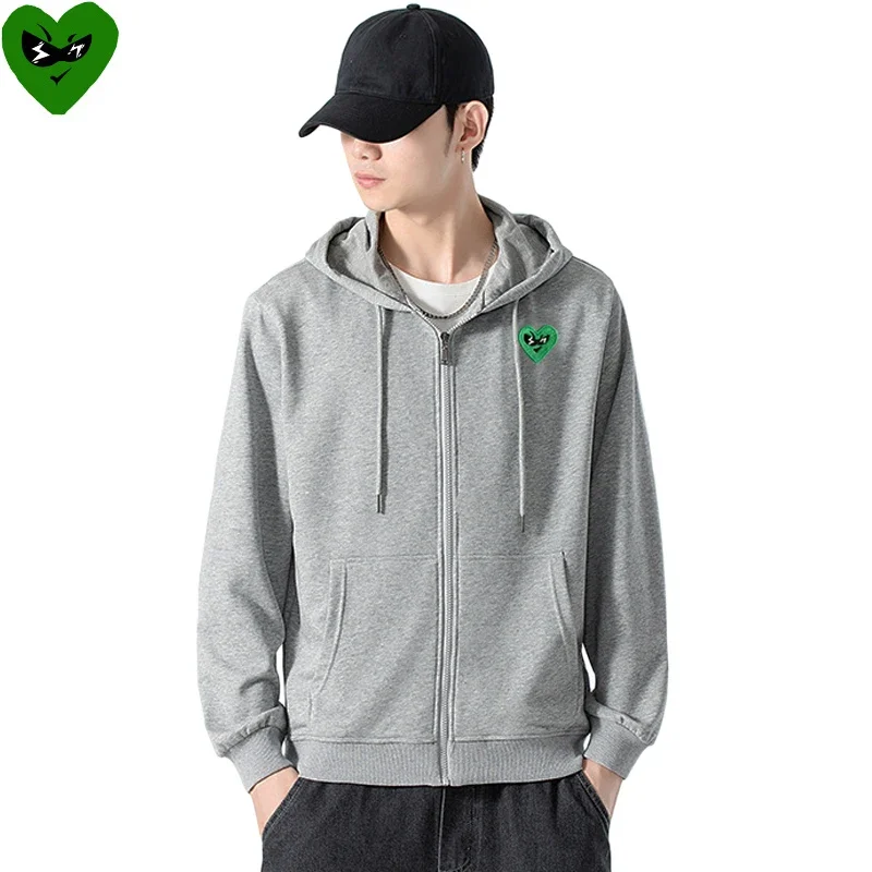 Мужская толстовка с капюшоном на молнии хлопковые крутые милые очки вышивкой в