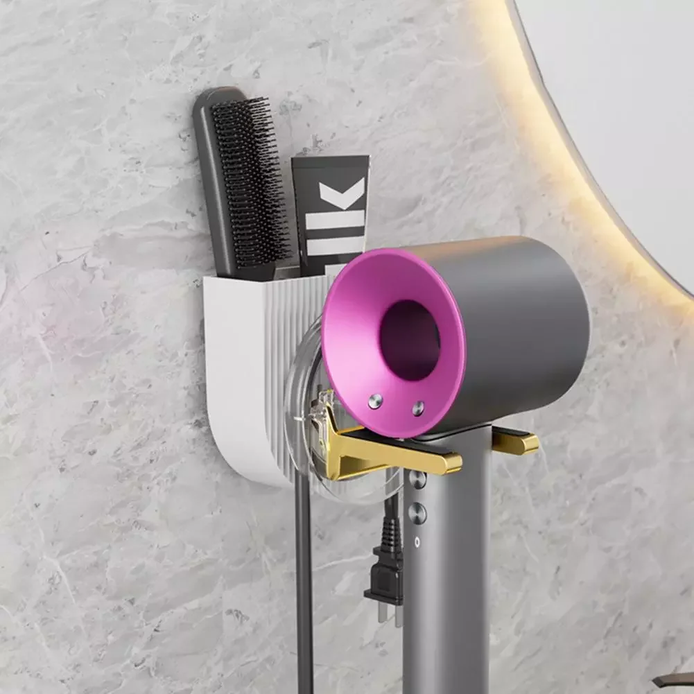 

Storage Holder Fashion Simple Installation Anti-skid Wall Mounted Hair Dryer Holder for Home