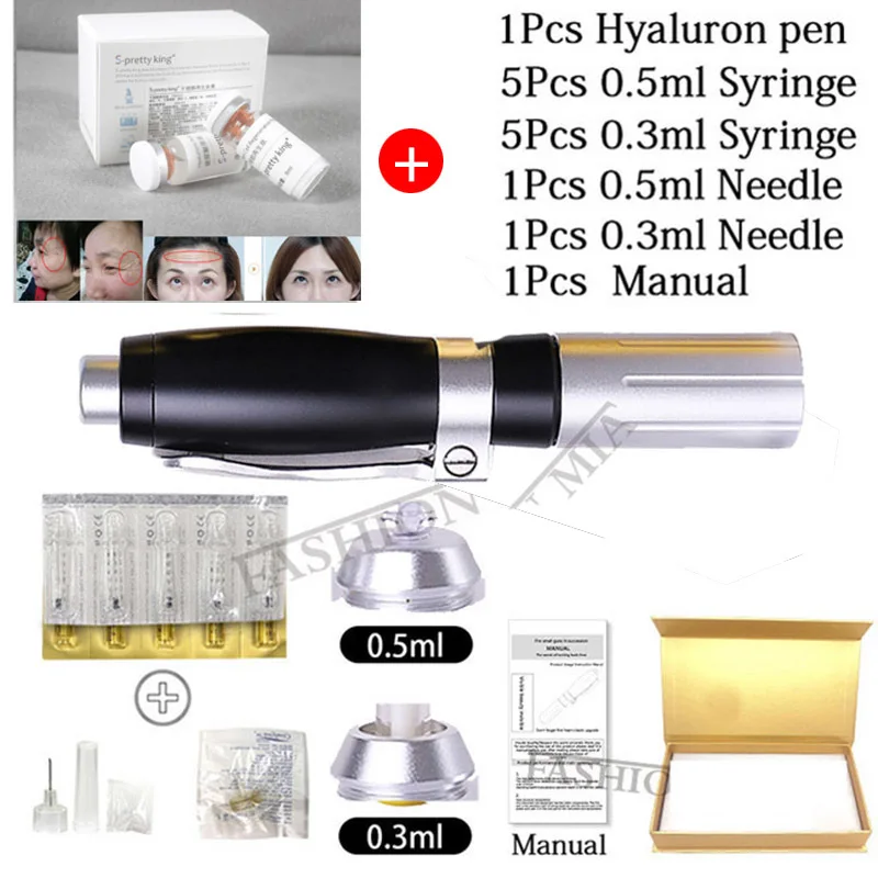 

2 in 1 0.3ml&0.5ml acid injection pen meso hyaluron pen Anti-wrinkle Lip Filling Adjustable Noninvasive Nebulizer hyaluronic Pen